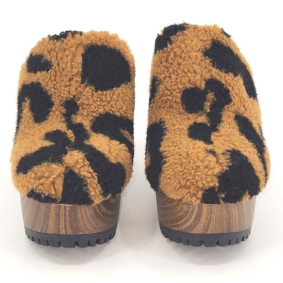 Jessica Simpson Tollia Clog  Mules Faux Shearling Leopard Print Women's Size 6 - Picture 4 of 10